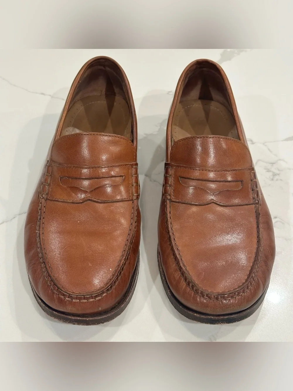 Cole Haan Pinch Penny Loafers Mens Sz 8 Brown Leather Preppy Dress Shoes Slip On